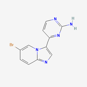 molecular formula C11H8BrN5 B2611556 4-(6-溴咪唑并[1,2-a]吡啶-3-基)嘧啶-2-胺 CAS No. 453510-84-4