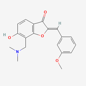 molecular formula C19H19NO4 B2611563 (Z)-7-((二甲氨基)甲基)-6-羟基-2-(3-甲氧基苄亚胺基)苯并呋喃-3(2H)-酮 CAS No. 869077-12-3