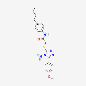 molecular formula C21H25N5O2S B2611565 2-{[4-氨基-5-(4-甲氧基苯基)-4H-1,2,4-三唑-3-基]硫代基}-N-(4-丁基苯基)乙酰胺 CAS No. 573931-75-6