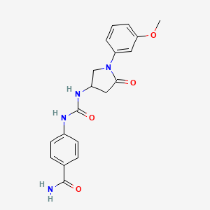 molecular formula C19H20N4O4 B2611582 4-(3-(1-(3-Methoxyphenyl)-5-oxopyrrolidin-3-yl)ureido)benzamide CAS No. 894022-05-0