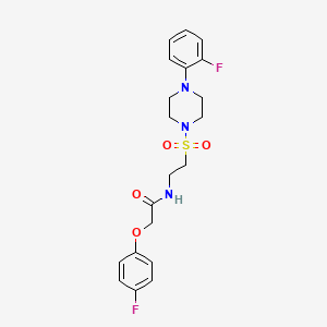 molecular formula C20H23F2N3O4S B2611588 2-(4-fluorophenoxy)-N-(2-((4-(2-fluorophenyl)piperazin-1-yl)sulfonyl)ethyl)acetamide CAS No. 897618-25-6