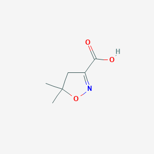 molecular formula C6H9NO3 B2611596 5,5-Dimethyl-4H-1,2-oxazole-3-carboxylic acid CAS No. 2365420-10-4