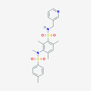 molecular formula C23H27N3O4S2 B2611602 3-(N,4-二甲基苯磺酰胺)-2,4,6-三甲基-N-(吡啶-3-基甲基)苯磺酰胺 CAS No. 900136-38-1