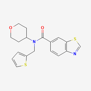 N-(tetrahydro-2H-pyran-4-yl)-N-(thiophen-2-ylmethyl)benzo[d]thiazole-6-carboxamide