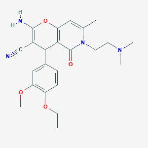2-amino-6-(2-(dimethylamino)ethyl)-4-(4-ethoxy-3-methoxyphenyl)-7-methyl-5-oxo-5,6-dihydro-4H-pyrano[3,2-c]pyridine-3-carbonitrile