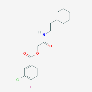 molecular formula C17H19ClFNO3 B2611623 2-((2-(Cyclohex-1-en-1-yl)ethyl)amino)-2-oxoethyl 3-chloro-4-fluorobenzoate CAS No. 1794850-69-3