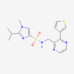 molecular formula C16H19N5O2S2 B2611628 2-isopropyl-1-methyl-N-((3-(thiophen-3-yl)pyrazin-2-yl)methyl)-1H-imidazole-4-sulfonamide CAS No. 2034369-58-7
