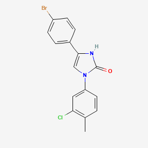 molecular formula C16H12BrClN2O B2611653 4-(4-bromophenyl)-1-(3-chloro-4-methylphenyl)-1,3-dihydro-2H-imidazol-2-one CAS No. 688057-75-2