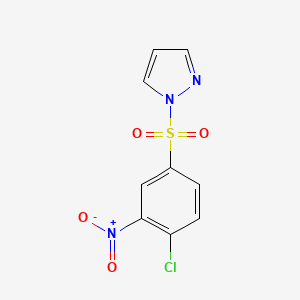 molecular formula C9H6ClN3O4S B2611660 1-(4-chloro-3-nitrobenzenesulfonyl)-1H-pyrazole CAS No. 1179481-83-4
