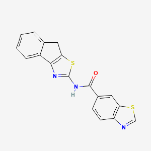 molecular formula C18H11N3OS2 B2611681 N-(8H-indeno[1,2-d]thiazol-2-yl)benzo[d]thiazole-6-carboxamide CAS No. 681174-71-0