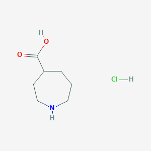 molecular formula C7H14ClNO2 B2611691 Azepane-4-carboxylic acid hydrochloride CAS No. 1393449-23-4