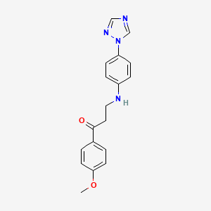 molecular formula C18H18N4O2 B2611695 1-(4-methoxyphenyl)-3-[4-(1H-1,2,4-triazol-1-yl)anilino]-1-propanone CAS No. 763126-06-3