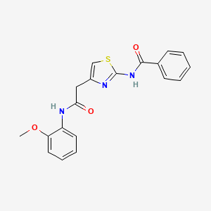 molecular formula C19H17N3O3S B2611696 N-[4-[2-(2-methoxyanilino)-2-oxoethyl]-1,3-thiazol-2-yl]benzamide CAS No. 335222-97-4