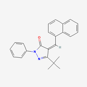 molecular formula C24H22N2O B2611698 3-(Tert-butyl)-4-(naphthylmethylene)-1-phenyl-2-pyrazolin-5-one CAS No. 1024754-31-1