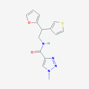 molecular formula C14H14N4O2S B2611707 N-[2-(呋喃-2-基)-2-(噻吩-3-基)乙基]-1-甲基-1H-1,2,3-三唑-4-甲酰胺 CAS No. 2097916-04-4