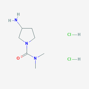 molecular formula C7H17Cl2N3O B2611709 3-Amino-N,N-dimethylpyrrolidine-1-carboxamide dihydrochloride CAS No. 2378501-09-6