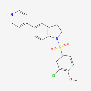 molecular formula C20H17ClN2O3S B2611721 1-((3-Chloro-4-methoxyphenyl)sulfonyl)-5-(pyridin-4-yl)indoline CAS No. 2034226-46-3