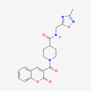 molecular formula C20H20N4O5 B2611722 N-((3-甲基-1,2,4-恶二唑-5-基)甲基)-1-(2-氧代-2H-色烯-3-羰基)哌啶-4-甲酰胺 CAS No. 1334374-90-1