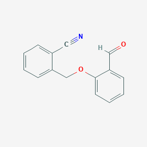 molecular formula C15H11NO2 B2611728 2-[(2-Formylphenoxy)methyl]benzonitrile CAS No. 129053-56-1
