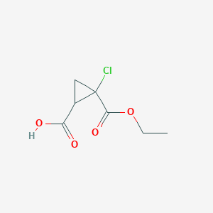 molecular formula C7H9ClO4 B2611732 2-Chloro-2-ethoxycarbonyl-1-cyclopropanecarboxylic acid CAS No. 155687-17-5