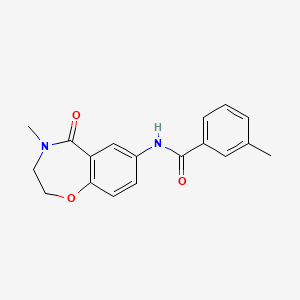 molecular formula C18H18N2O3 B2611748 3-甲基-N-(4-甲基-5-氧代-2,3,4,5-四氢苯并[f][1,4]恶二嗪-7-基)苯甲酰胺 CAS No. 922128-08-3