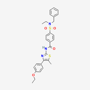 molecular formula C28H29N3O4S2 B2611757 4-[苄基(乙基)磺酰胺基]-N-[4-(4-乙氧苯基)-5-甲基-1,3-噻唑-2-基]苯甲酰胺 CAS No. 536733-39-8