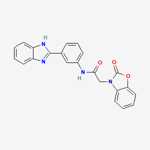 molecular formula C22H16N4O3 B2611758 N-(3-(1H-benzo[d]imidazol-2-yl)phenyl)-2-(2-oxobenzo[d]oxazol-3(2H)-yl)acetamide CAS No. 1203317-96-7