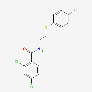 molecular formula C15H12Cl3NOS B2611771 2,4-dichloro-N-[2-(4-chlorophenyl)sulfanylethyl]benzamide CAS No. 339100-10-6