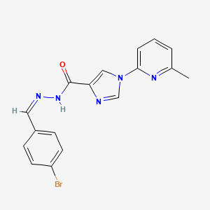 molecular formula C17H14BrN5O B2611774 N'-[(1Z)-(4-bromophenyl)methylidene]-1-(6-methylpyridin-2-yl)-1H-imidazole-4-carbohydrazide CAS No. 478077-73-5