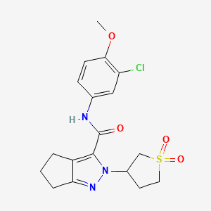 molecular formula C18H20ClN3O4S B2611787 N-(3-氯-4-甲氧基苯基)-2-(1,1-二氧化四氢噻吩-3-基)-2,4,5,6-四氢环戊[c]吡唑-3-甲酰胺 CAS No. 1040665-17-5