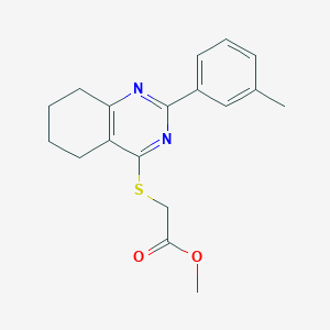 molecular formula C18H20N2O2S B2611790 Methyl 2-((2-(m-tolyl)-5,6,7,8-tetrahydroquinazolin-4-yl)thio)acetate CAS No. 694460-85-0