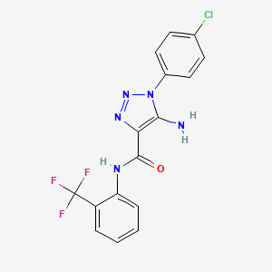 molecular formula C16H11ClF3N5O B2611791 5-氨基-1-(4-氯苯基)-N-(2-(三氟甲基)苯基)-1H-1,2,3-三唑-4-甲酰胺 CAS No. 951893-87-1