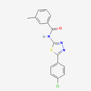 molecular formula C16H12ClN3OS B2611798 N-[5-(4-氯苯基)-1,3,4-噻二唑-2-基]-3-甲基苯甲酰胺 CAS No. 392241-85-9