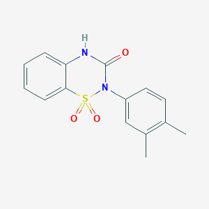 molecular formula C15H14N2O3S B2611802 2-(3,4-dimethylphenyl)-2H-1,2,4-benzothiadiazin-3(4H)-one 1,1-dioxide CAS No. 866845-60-5