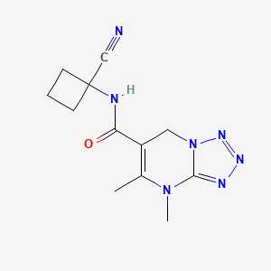 molecular formula C12H15N7O B2611805 N-(1-Cyanocyclobutyl)-4,5-dimethyl-7H-tetrazolo[1,5-a]pyrimidine-6-carboxamide CAS No. 1825683-96-2