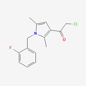 molecular formula C15H15ClFNO B2611809 2-Chloro-1-[1-(2-fluoro-benzyl)-2,5-dimethyl-1H-pyrrol-3-yl]-ethanone CAS No. 887683-66-1