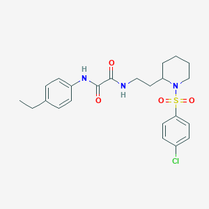 molecular formula C23H28ClN3O4S B2611814 N1-(2-(1-((4-氯苯基)磺酰基)哌啶-2-基)乙基)-N2-(4-乙基苯基)草酰胺 CAS No. 898460-59-8