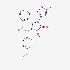 molecular formula C23H20N2O5 B2611815 4-(4-ethoxybenzoyl)-3-hydroxy-1-(5-methylisoxazol-3-yl)-5-phenyl-1H-pyrrol-2(5H)-one CAS No. 618876-55-4