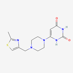 molecular formula C13H17N5O2S B2611816 6-(4-((2-methylthiazol-4-yl)methyl)piperazin-1-yl)pyrimidine-2,4(1H,3H)-dione CAS No. 2320575-40-2