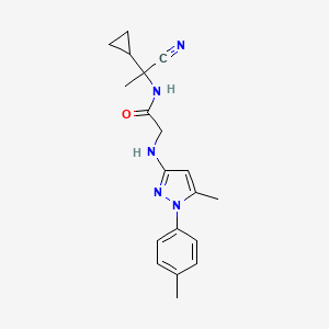 molecular formula C19H23N5O B2611819 N-(1-cyano-1-cyclopropylethyl)-2-{[5-methyl-1-(4-methylphenyl)-1H-pyrazol-3-yl]amino}acetamide CAS No. 1797835-06-3