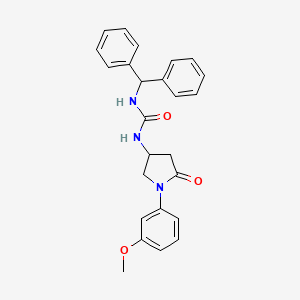molecular formula C25H25N3O3 B2611827 1-Benzhydryl-3-(1-(3-methoxyphenyl)-5-oxopyrrolidin-3-yl)urea CAS No. 894016-85-4