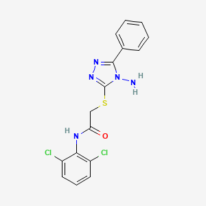 molecular formula C16H13Cl2N5OS B2611828 2-[(4-amino-5-phenyl-4H-1,2,4-triazol-3-yl)sulfanyl]-N-(2,6-dichlorophenyl)acetamide CAS No. 901141-09-1