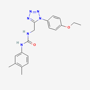 molecular formula C19H22N6O2 B2611831 1-(3,4-dimethylphenyl)-3-((1-(4-ethoxyphenyl)-1H-tetrazol-5-yl)methyl)urea CAS No. 951516-62-4