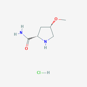 molecular formula C6H13ClN2O2 B2611832 (2S,4S)-4-甲氧基吡咯烷-2-甲酰胺盐酸盐 CAS No. 796884-05-4