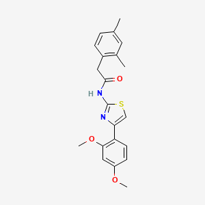 molecular formula C21H22N2O3S B2611842 N-(4-(2,4-dimethoxyphenyl)thiazol-2-yl)-2-(2,4-dimethylphenyl)acetamide CAS No. 941941-26-0