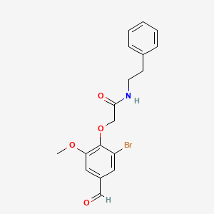 molecular formula C18H18BrNO4 B2611845 2-(2-bromo-4-formyl-6-methoxyphenoxy)-N-(2-phenylethyl)acetamide CAS No. 832674-15-4