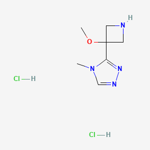 molecular formula C7H14Cl2N4O B2611849 3-(3-甲氧基氮杂环丁烷-3-基)-4-甲基-4H-1,2,4-三唑二盐酸盐 CAS No. 2228963-42-4