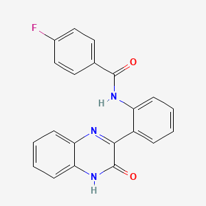 4-fluoro-N-[2-(3-oxo-4H-quinoxalin-2-yl)phenyl]benzamide