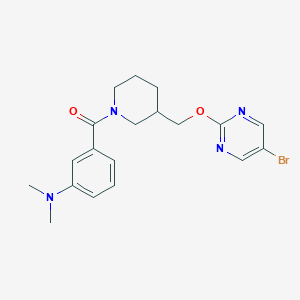 molecular formula C19H23BrN4O2 B2611878 [3-[(5-Bromopyrimidin-2-yl)oxymethyl]piperidin-1-yl]-[3-(dimethylamino)phenyl]methanone CAS No. 2380060-89-7