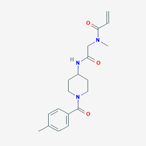 molecular formula C19H25N3O3 B2611882 N-Methyl-N-[2-[[1-(4-methylbenzoyl)piperidin-4-yl]amino]-2-oxoethyl]prop-2-enamide CAS No. 2198289-28-8